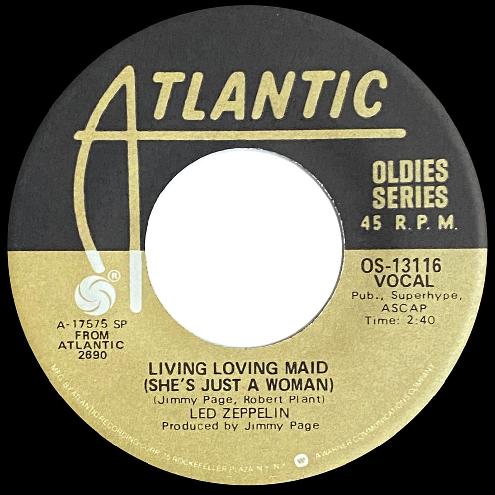 Single <br>USA (OS-13116) <br>Whole Lotta Love / Living Loving Maid (#3) - Image 3