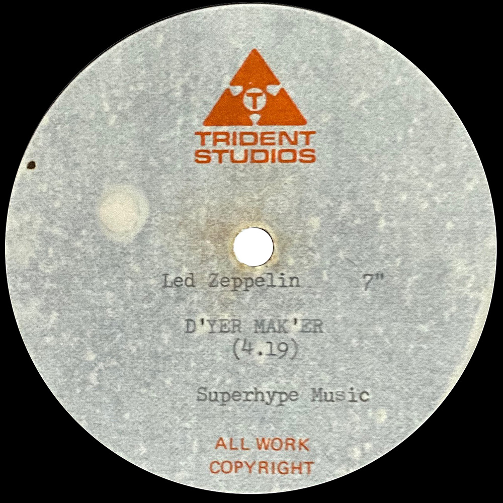 Single <br>United Kingdom (N/A) <br>D'yer Mak'er (Acetate #1)