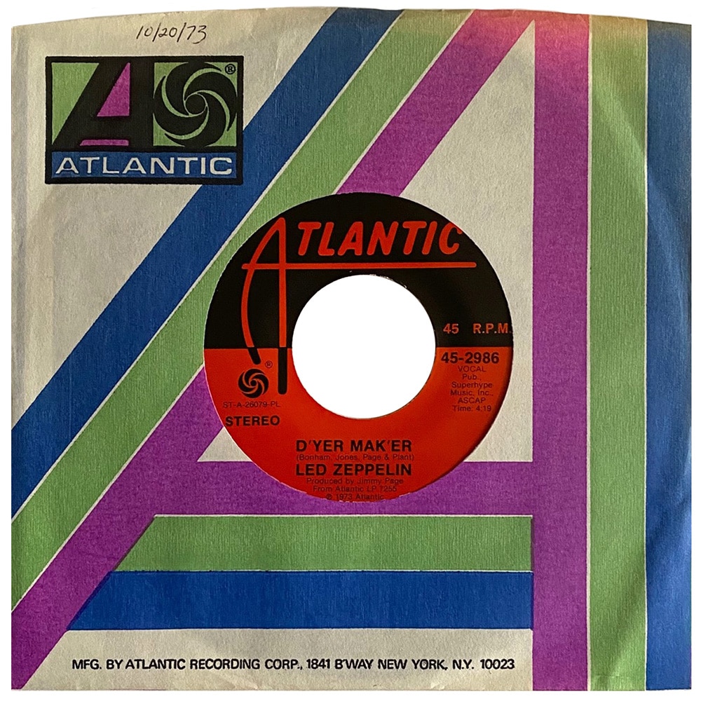 Single <br>USA (45-2986) <br>D'yer Mak'er / The Crunge (#07)