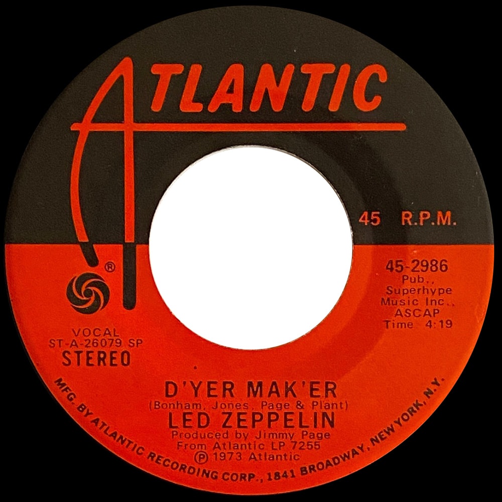 Single <br>USA (45-2986) <br>D'yer Mak'er / The Crunge (#01) - Image 2