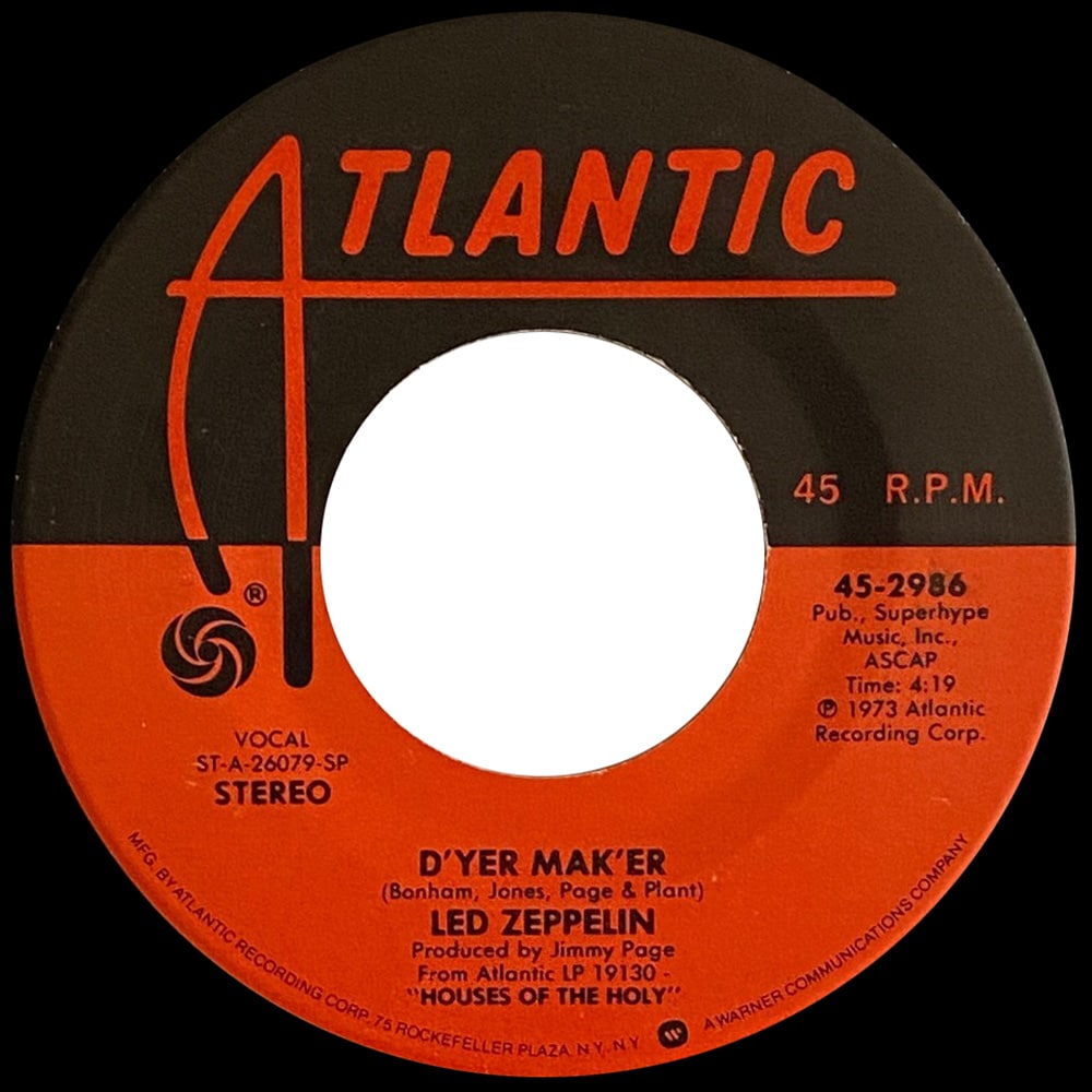 Single <br>USA (45-2986) <br>D'yer Mak'er / The Crunge (#04) - Image 2