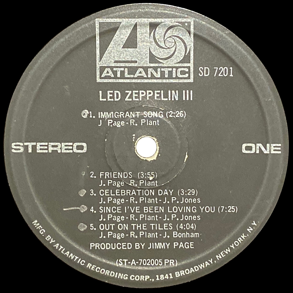 LP <br>Led Zeppelin III <br>Lebanon (SD 7201) - Image 2