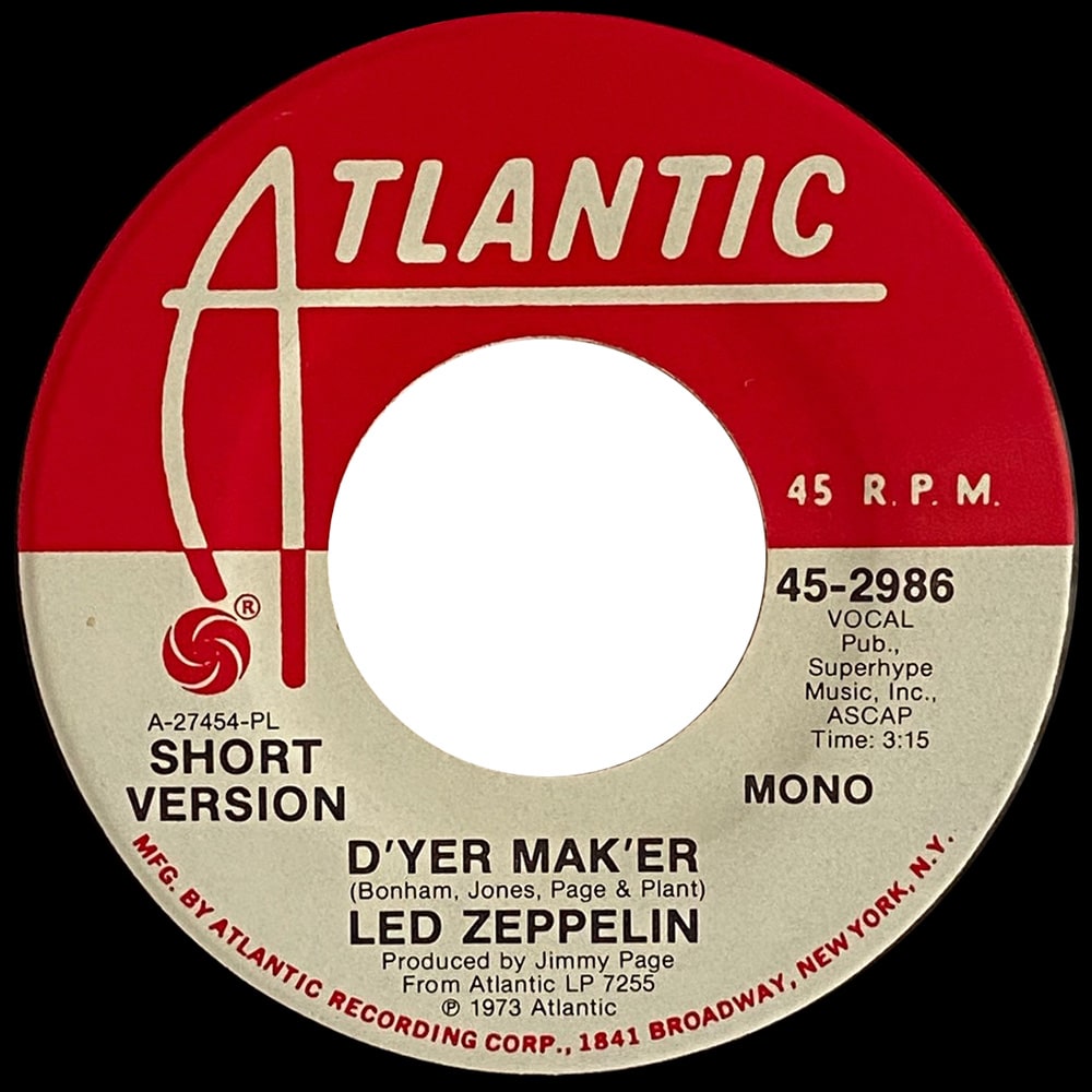 Single <br>USA (45-2986) <br>D'yer Mak'er / D'yer Mak'er (Promo #4) - Image 2