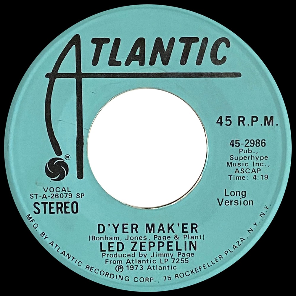 Single <br>USA (45-2986) <br>D'yer Mak'er / D'yer Mak'er (Promo #1) - Image 2