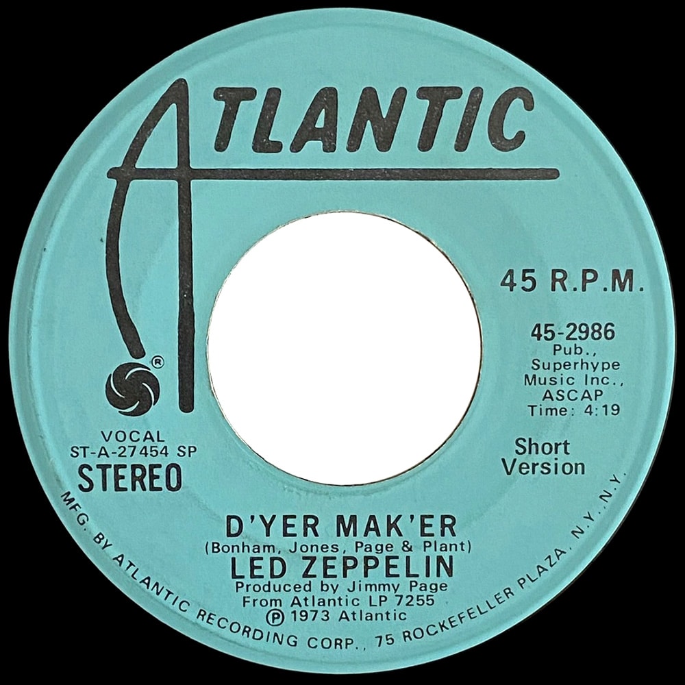 Single <br>USA (45-2986) <br>D'yer Mak'er / D'yer Mak'er (Promo #2) - Image 2