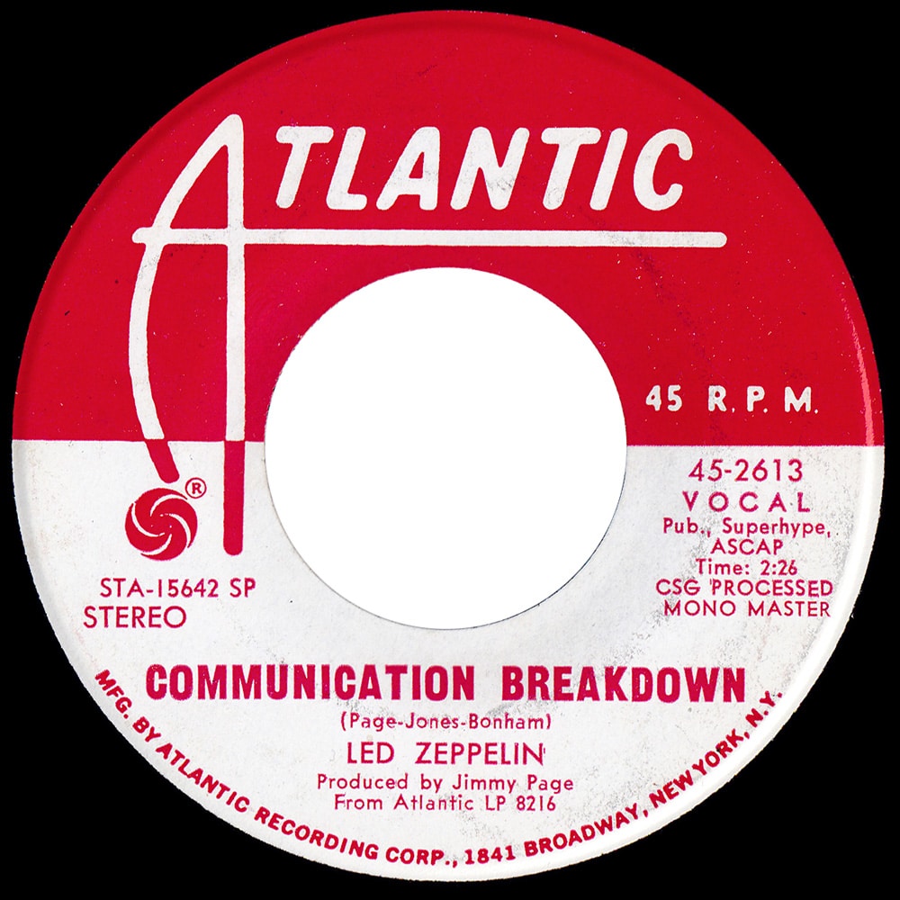 Single <br>USA (45-2613) <br>Good Times Bad Times / Communication Breakdown (Promo #1) - Image 2