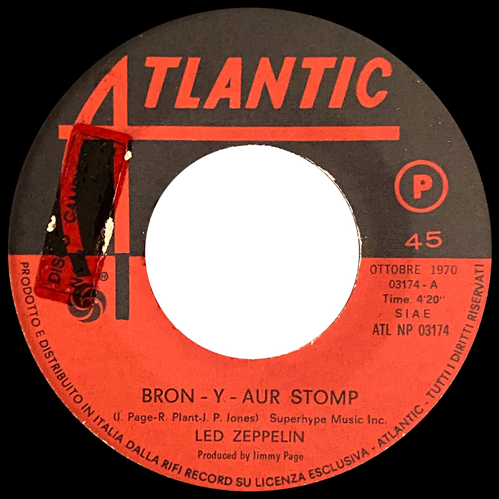 Single <br>Italy (ATL NP 03174) <br>Bron-Y-Aur Stomp / Immigrant Song (Promo #1) - Image 3