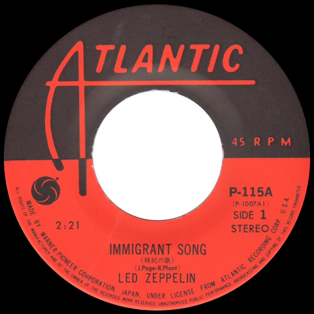 Single <br>Japan (P-115A) <br>Immigrant Song / Hey, Hey What Can I Do (Promo) - Image 3