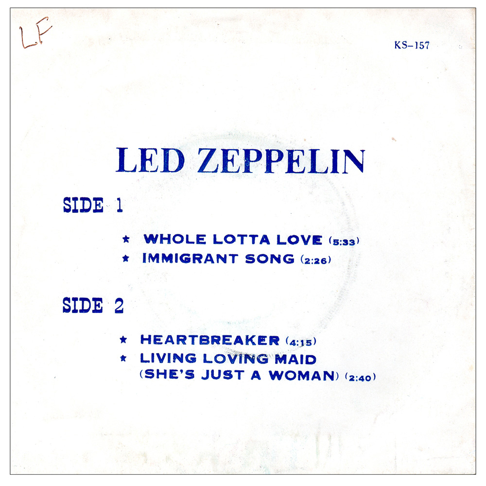 Single <br>Thailand (KS 157) <br>Whole Lotta Love / Immigrant Song / Heartbreaker / Living Loving Maid (#2) - Image 2