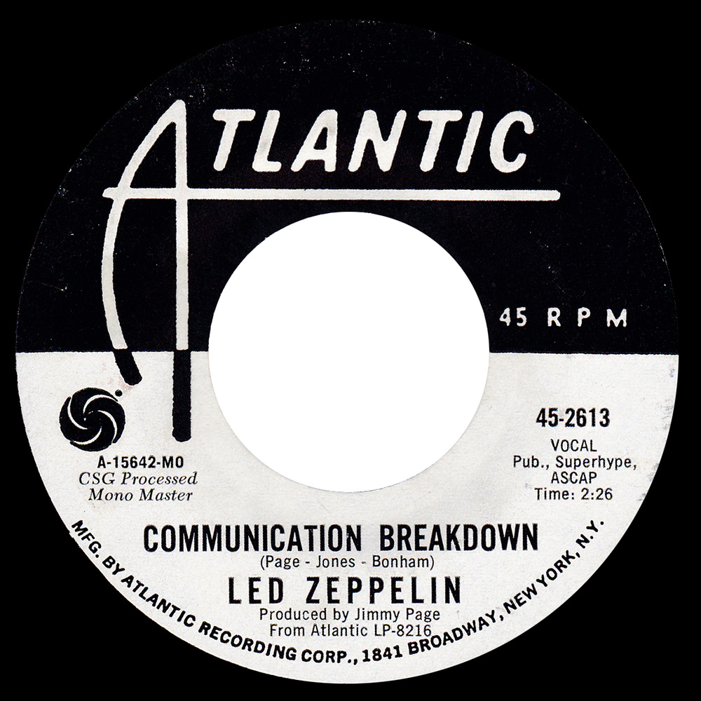Single <br>USA (45-2613) <br>Good Times Bad Times / Communication Breakdown (Promo #4) - Image 2