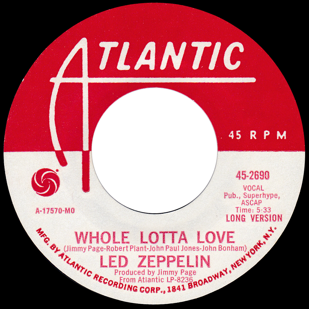 Single <br>USA (45-2690) <br>Whole Lotta Love / Whole Lotta Love (Promo #3) - Image 2