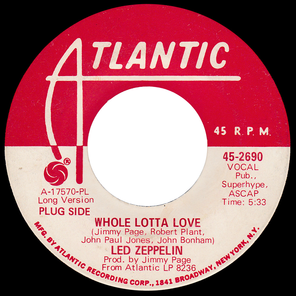 Single <br>USA (45-2690) <br>Whole Lotta Love / Whole Lotta Love (Promo #2) - Image 2