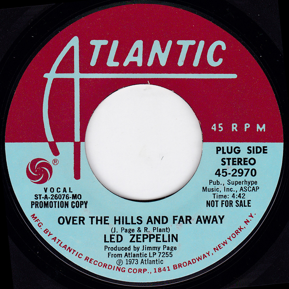 Single <br>USA (45-2970) <br>Over The Hills and Far Away / Over The Hills and Far Away (Promo #1) - Image 2