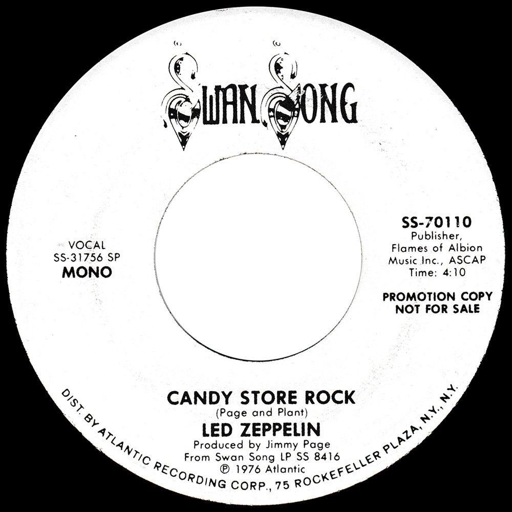 Single <br>USA (SS-70110) <br>Candy Store Rock / Candy Store Rock (Promo #1)