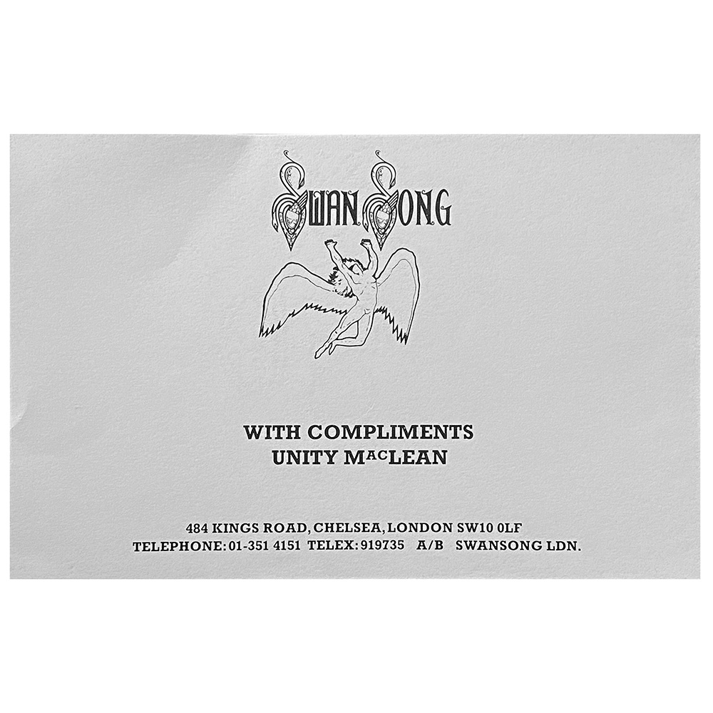 Swan Song (1974) <br>Compliments Slip #1 (UK)