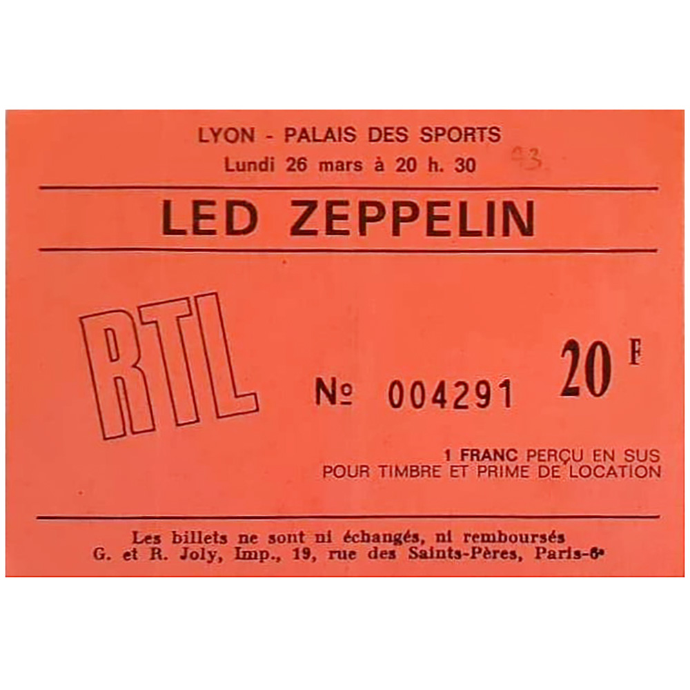 Concert Ticket <br>1973.03.26 <br>Lyon, FR