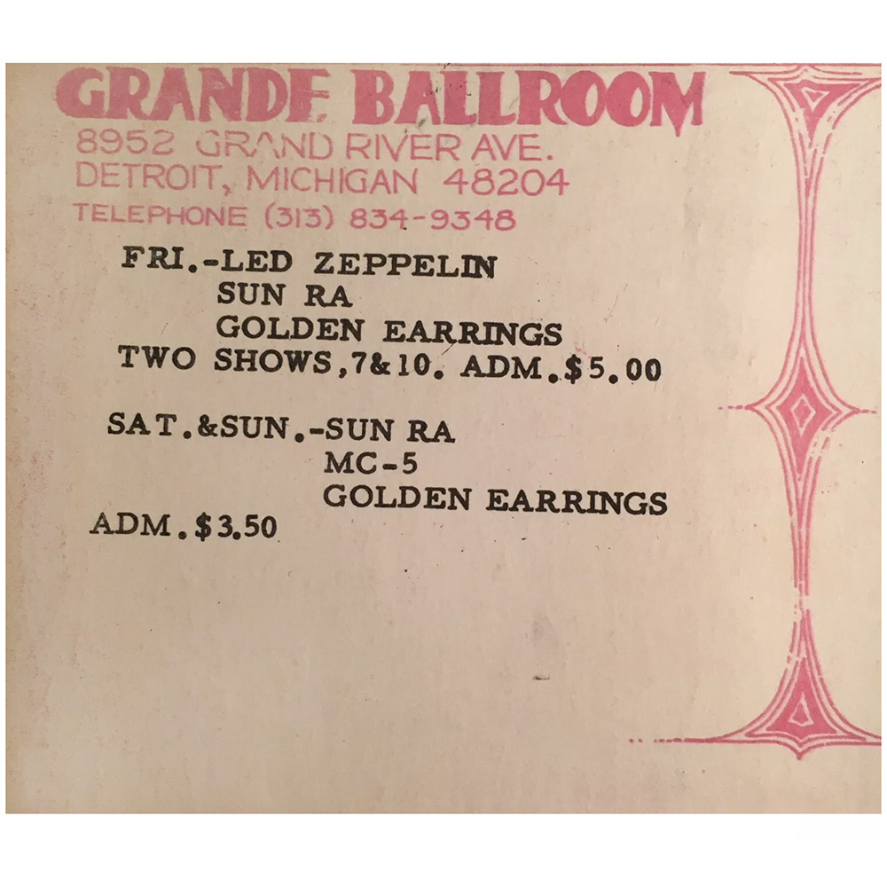 Concert Advertisement <br>1969.05.16 <br>Detroit, MI (Mailer)