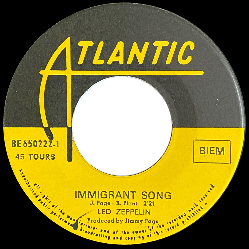 Single <br>Belgium (BE 650222) <br>Immigrant Song / Hey, Hey What Can I Do (#2) - Image 4