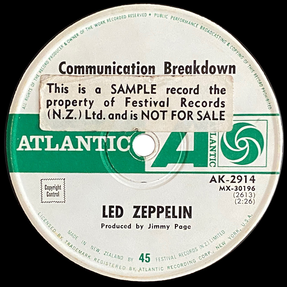 Single <br>New Zealand (AK-2914) <br>Good Times Bad Times / Communication Breakdown (promo) - Image 2