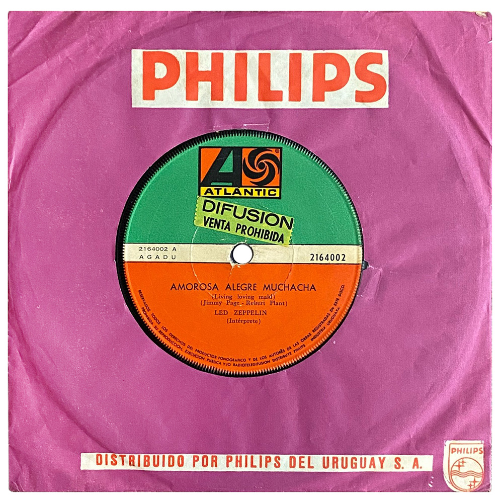 Single <br>Uruguay (2164002) <br>Living Loving Maid / Whole Lotta Love (Promo)