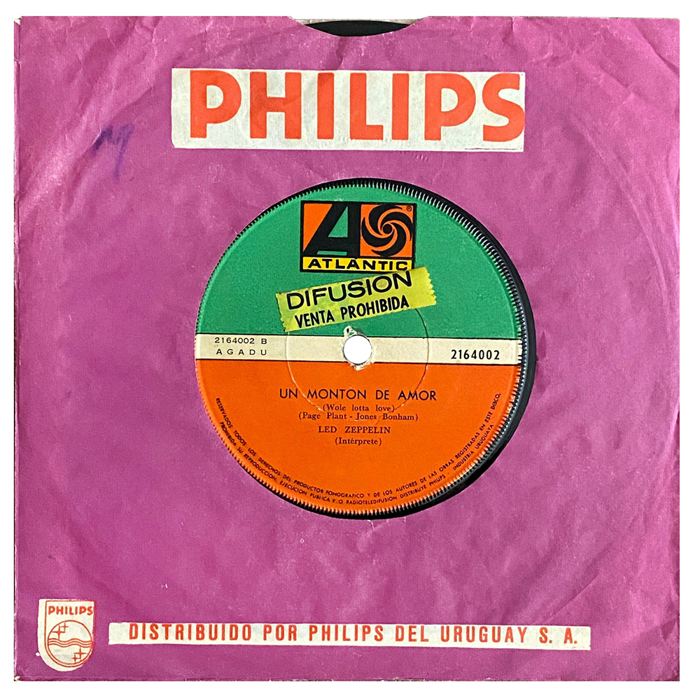 Single <br>Uruguay (2164002) <br>Living Loving Maid / Whole Lotta Love (Promo) - Image 2