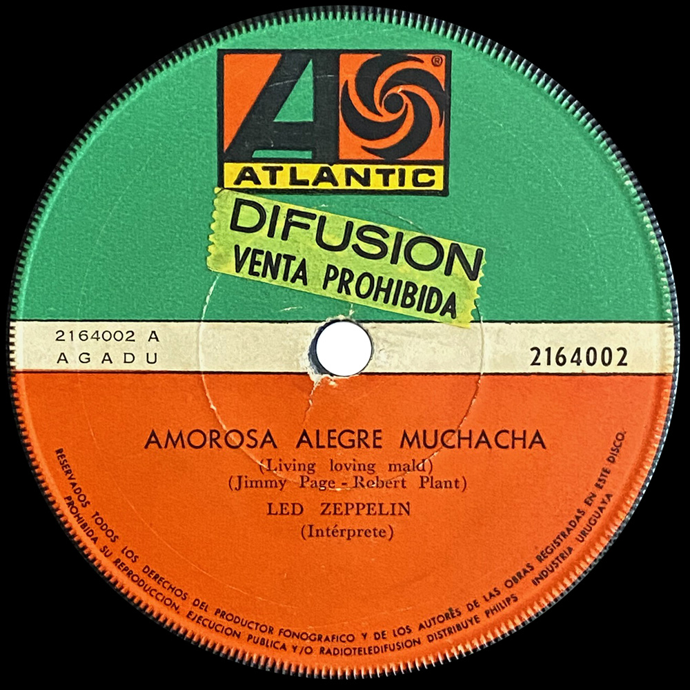 Single <br>Uruguay (2164002) <br>Living Loving Maid / Whole Lotta Love (Promo) - Image 3
