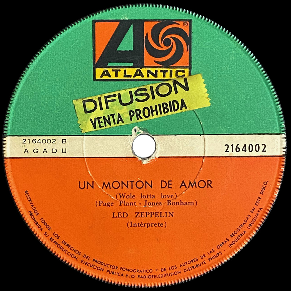 Single <br>Uruguay (2164002) <br>Living Loving Maid / Whole Lotta Love (Promo) - Image 4