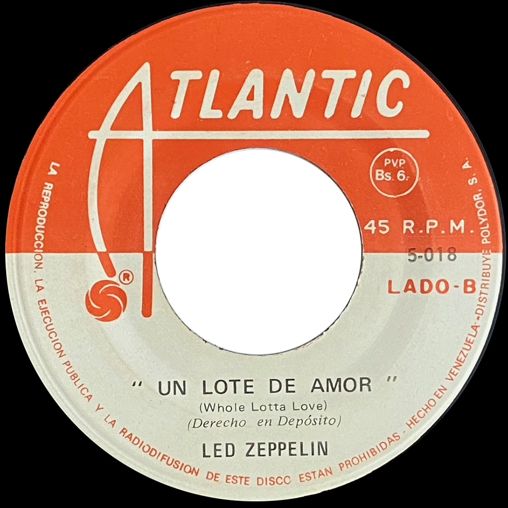 Single <br>Venezuela (5-018) <br>Immigrant Song / Whole Lotta Love (#2) - Image 2