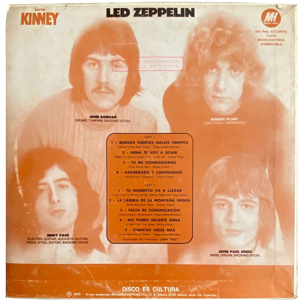 LP <br>Led Zeppelin <br>Argentina (14.015) Promo #2 - Image 2