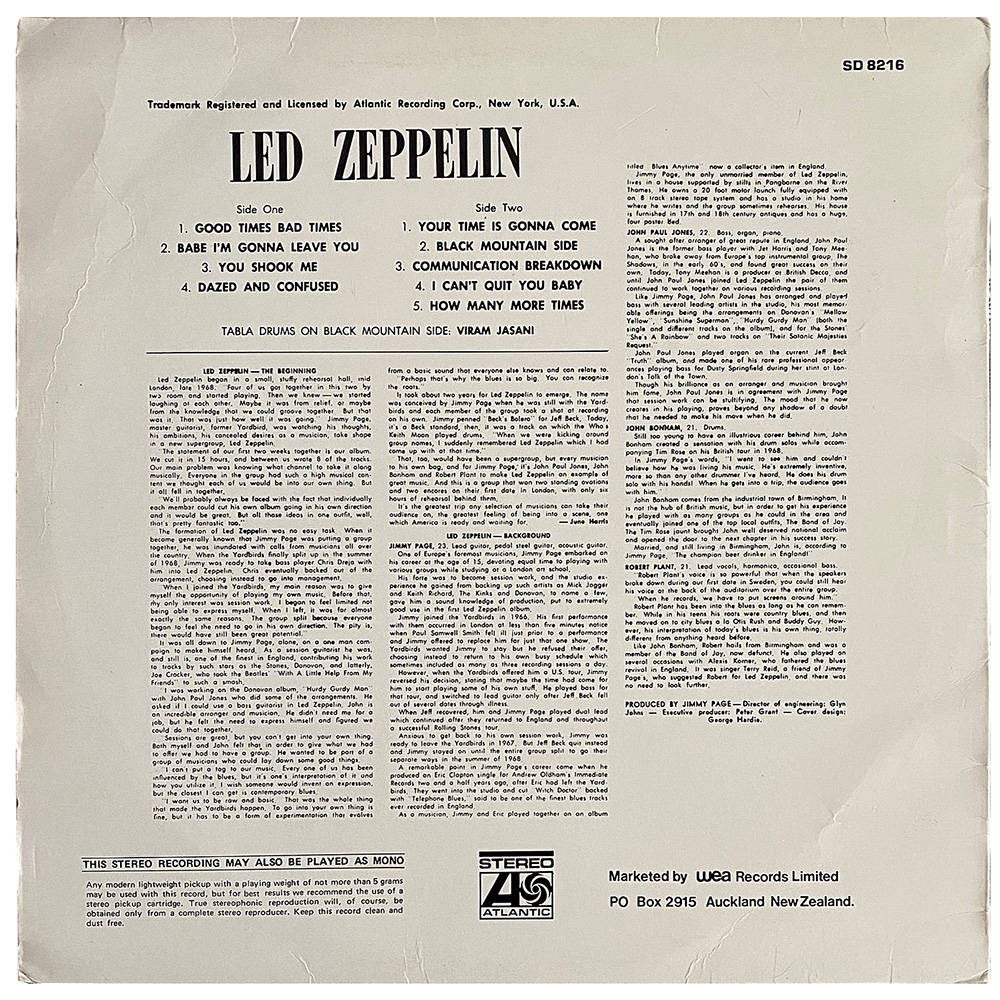 LP <br>Led Zeppelin <br>New Zealand (SD 8216) #4 - Image 2