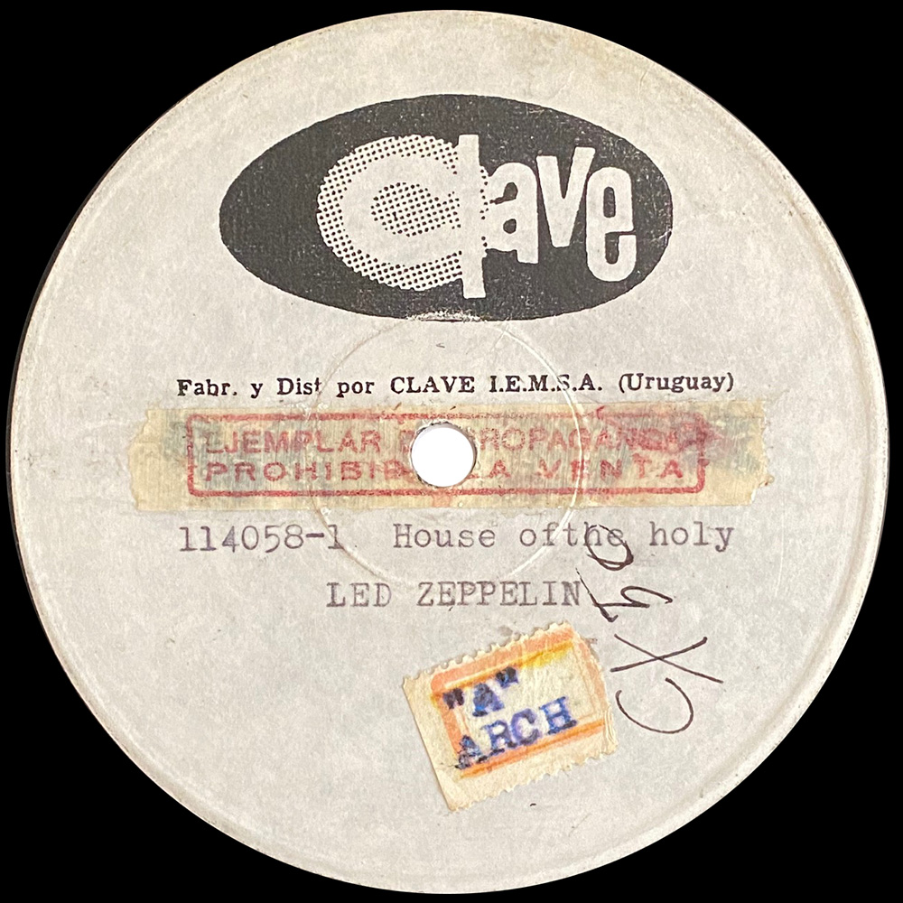 LP <br>Houses of the Holy <br>Uruguay (114058) Test Pressing #2 - Image 3