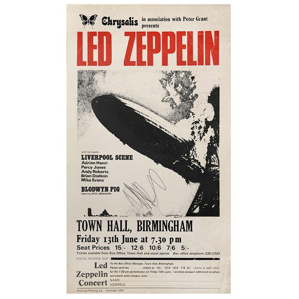 Concert Advertisement <br>1969.06.13 <br>Birmingham, UK (Handbill)