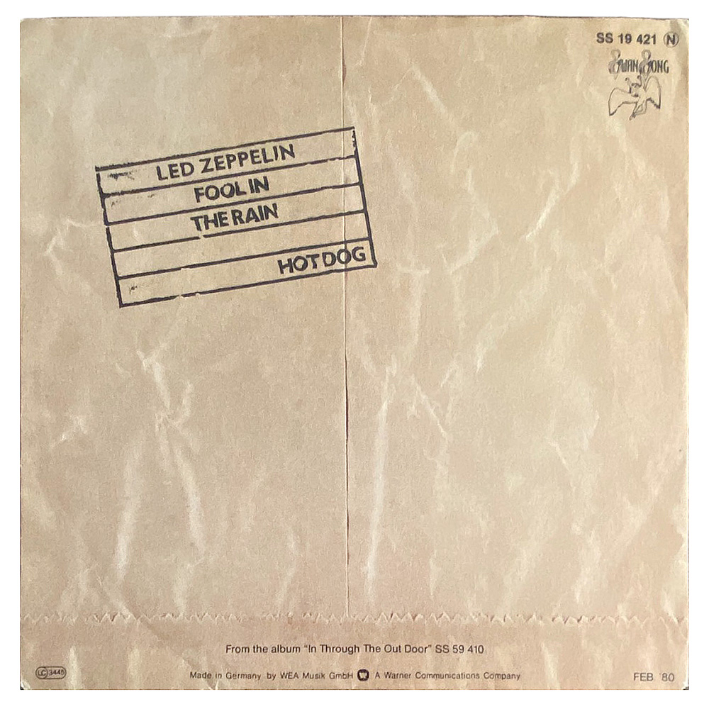 Single <br>Germany (SS19421) <br>Fool In Rain / Hot Dog (Promo)