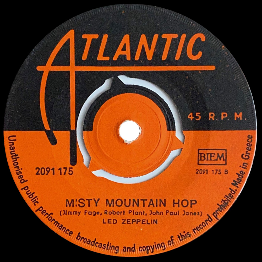Single <br>Greece (2091 175) <br>Black Dog / Misty Mountain Hop (#1) - Image 2
