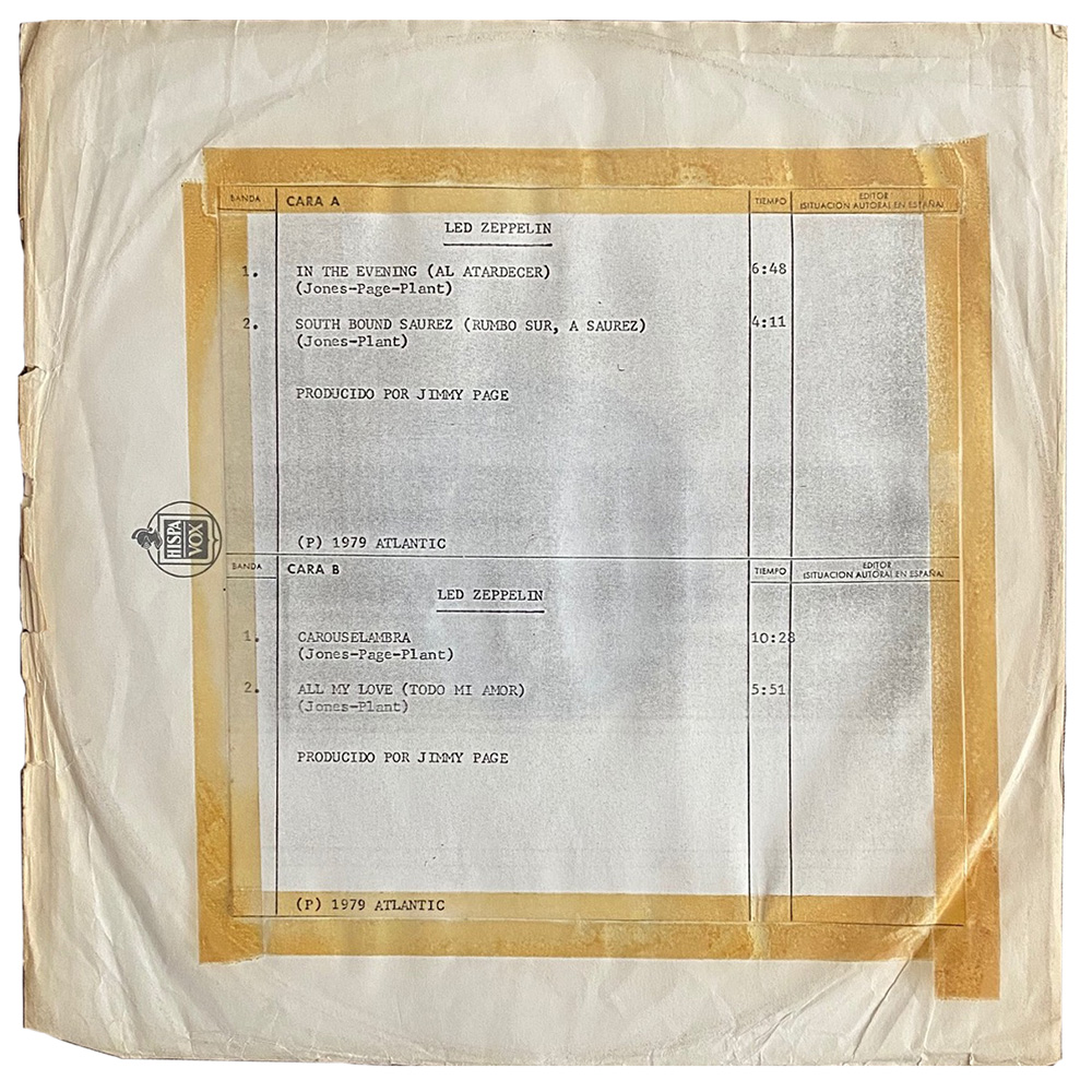 LP <br>In Through the Out Door <br>Spain, 4-Track (N/A) Promo #2