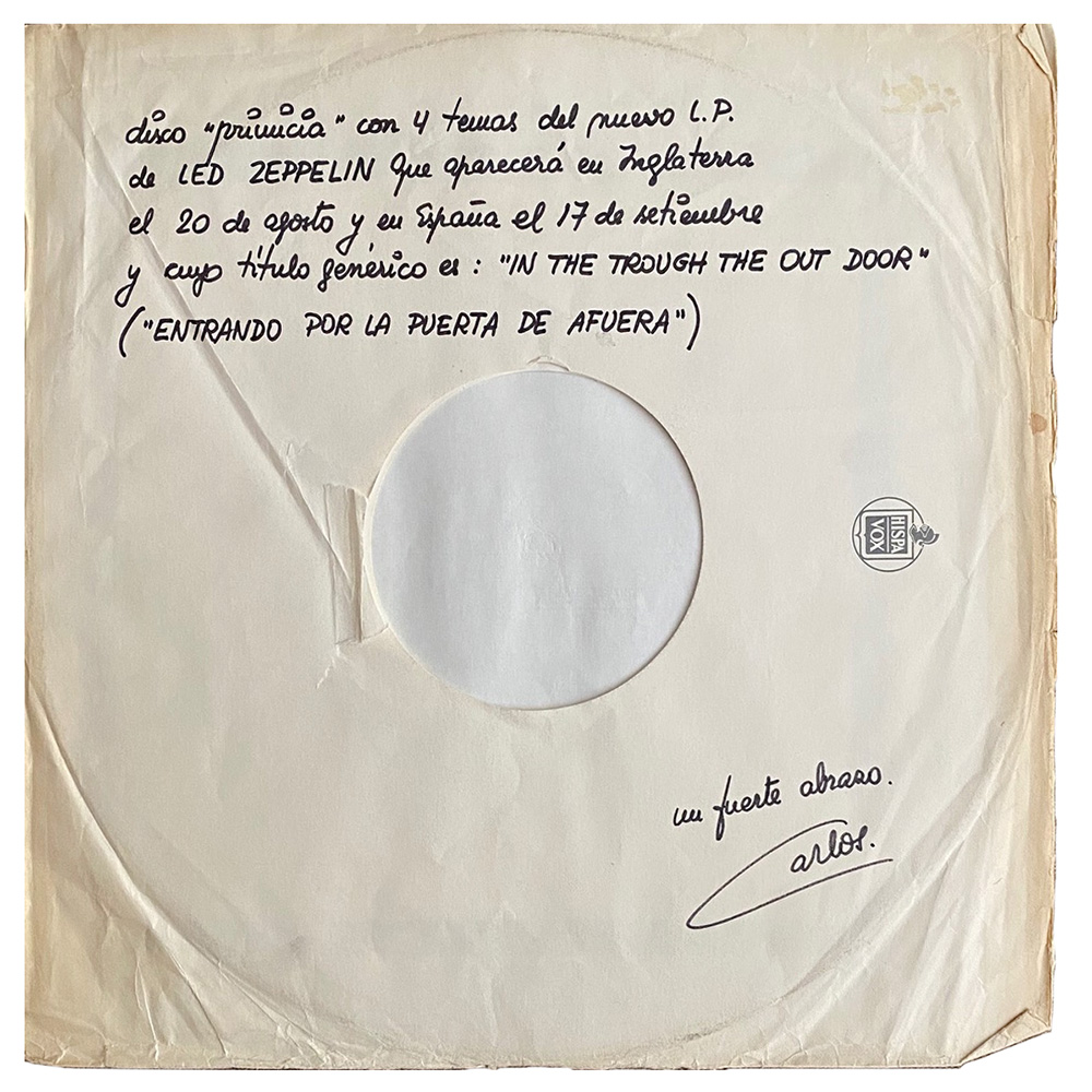 LP <br>In Through the Out Door <br>Spain, 4-Track (N/A) Promo #2 - Image 2