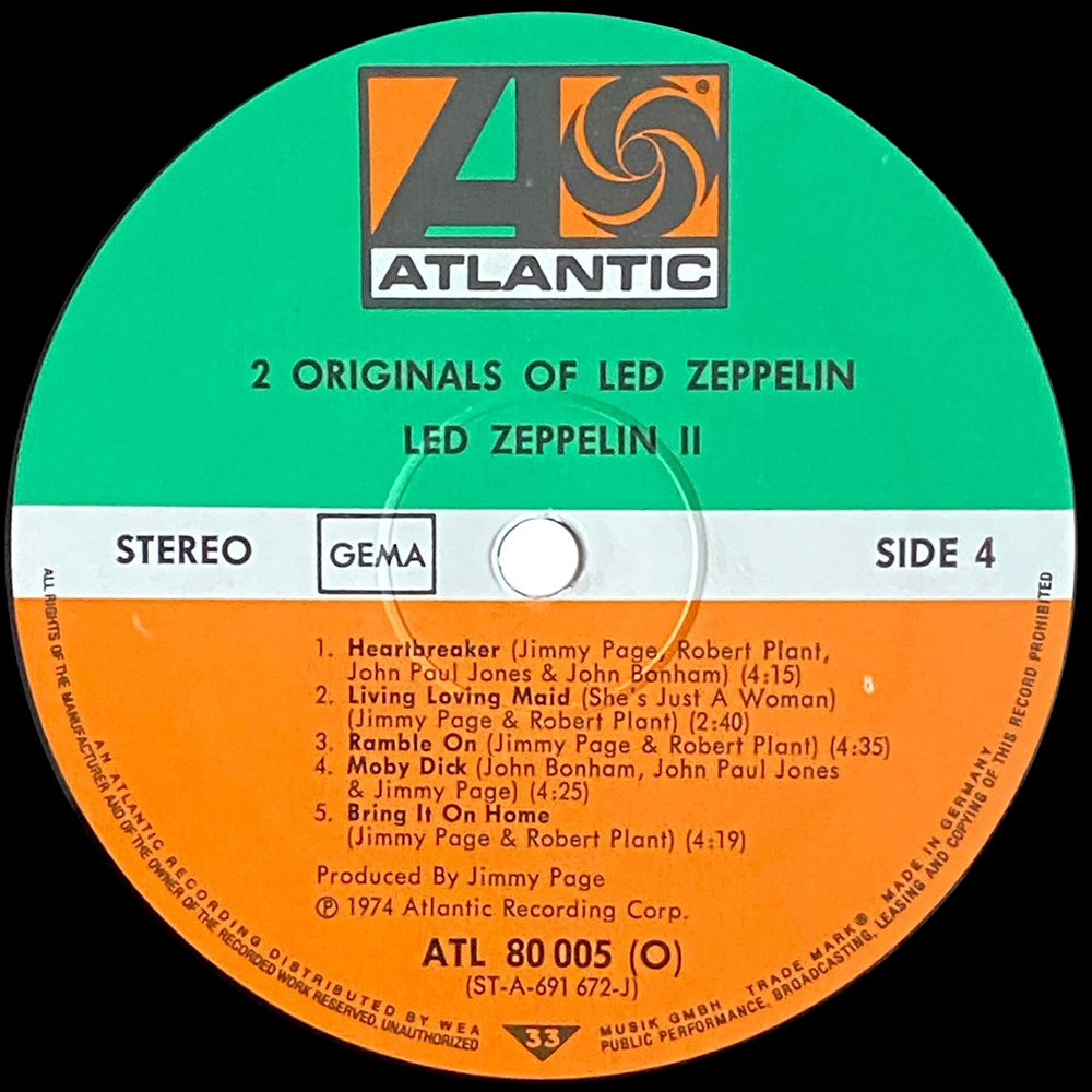 LP <br>2 Originals Of Led Zeppelin <br>Germany (ATL 80 005) Promo #2 - Image 6