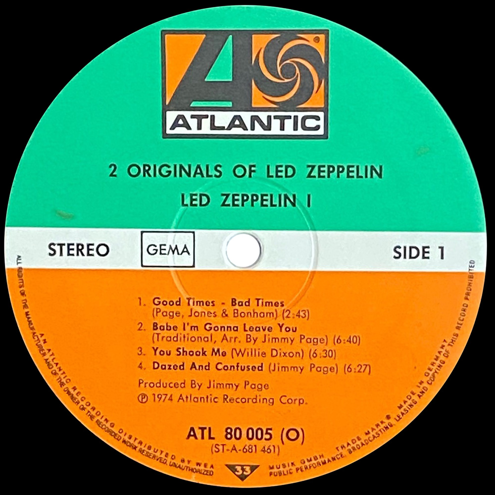 LP <br>2 Originals Of Led Zeppelin <br>France (ATL 80 005) - Image 4
