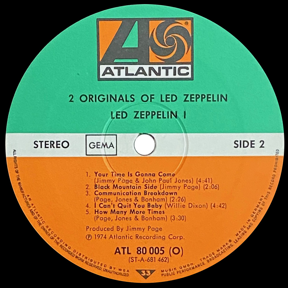 LP <br>2 Originals Of Led Zeppelin <br>France (ATL 80 005) - Image 5