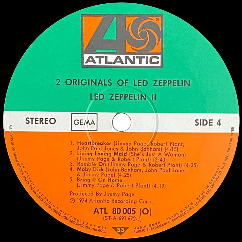 LP <br>2 Originals Of Led Zeppelin <br>France (ATL 80 005) - Image 7