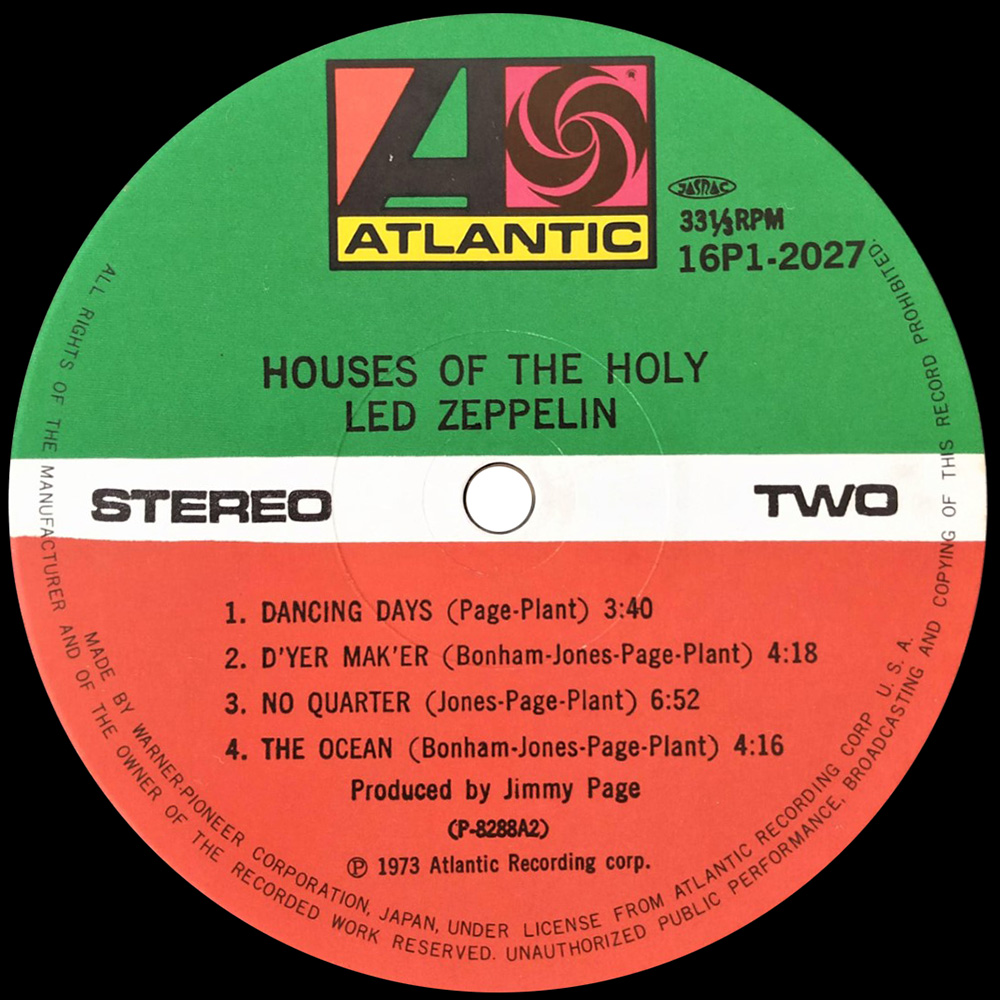 LP <br>Houses of the Holy <br>Japan (16P1-2027) - Image 4