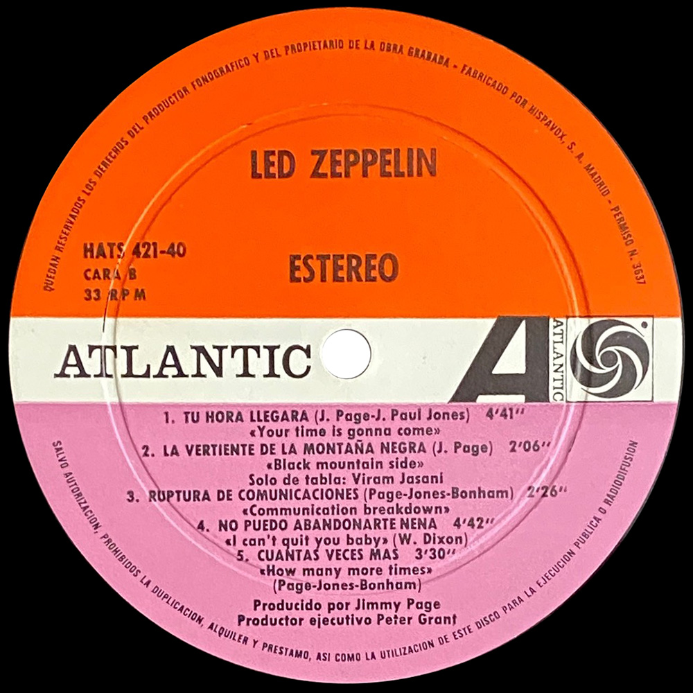 LP <br>Led Zeppelin <br>Spain (HATS 421-40) #04 - Image 4