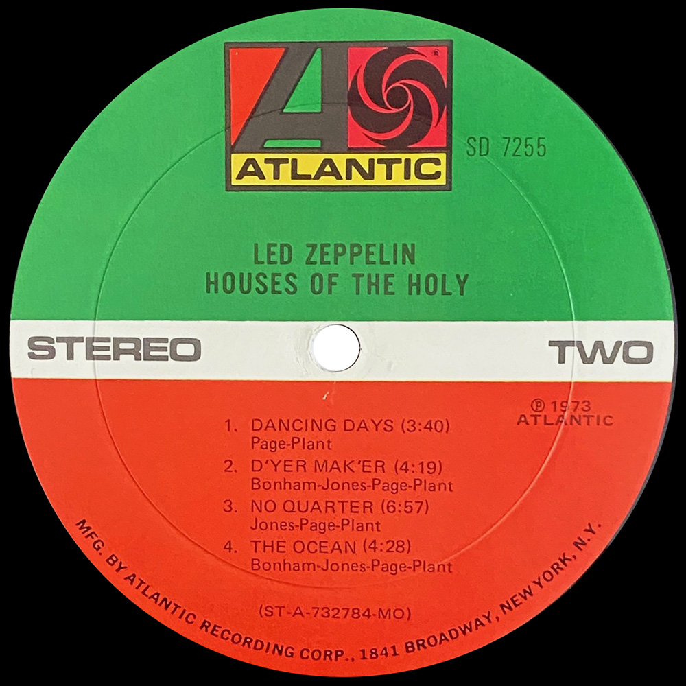 LP <br>Houses of the Holy <br>USA (SD 7255) Promo - Image 4