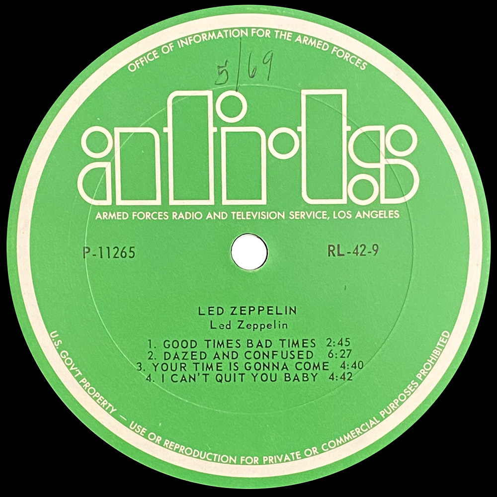 LP <br>Led Zeppelin <br>USA (RL-42-9) Promo
