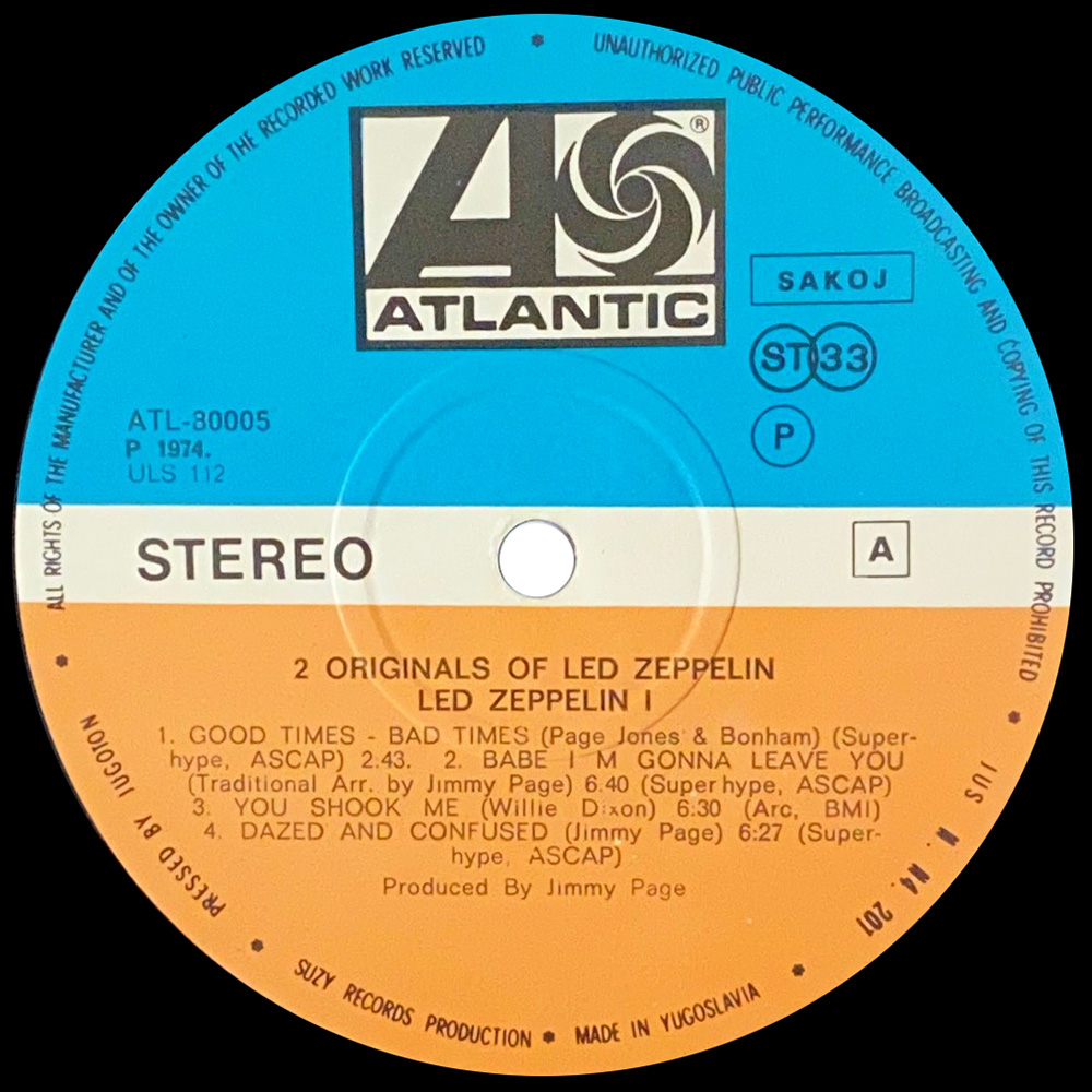 LP <br>2 Originals Of Led Zeppelin <br>Yugoslavia (ATL 80005) #1 - Image 3