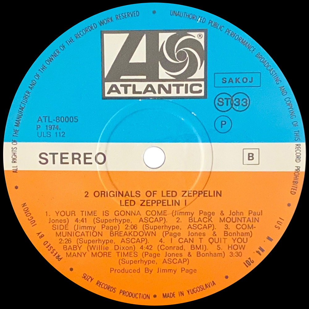 LP <br>2 Originals Of Led Zeppelin <br>Yugoslavia (ATL 80005) #1 - Image 4