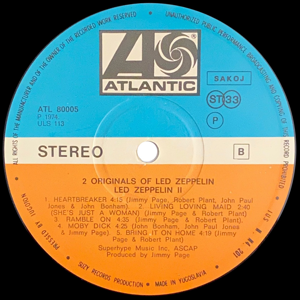 LP <br>2 Originals Of Led Zeppelin <br>Yugoslavia (ATL 80005) #1 - Image 6