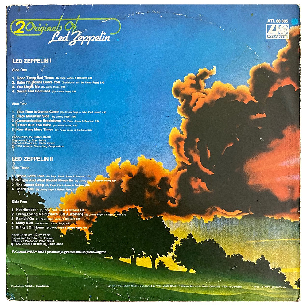 LP <br>2 Originals Of Led Zeppelin <br>Yugoslavia (ATL 80005) #2 - Image 2