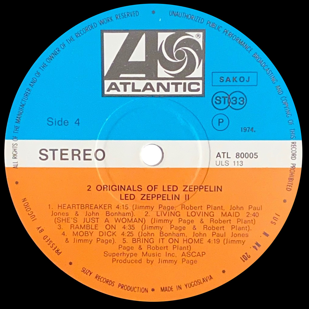 LP <br>2 Originals Of Led Zeppelin <br>Yugoslavia (ATL 80005) #2 - Image 6