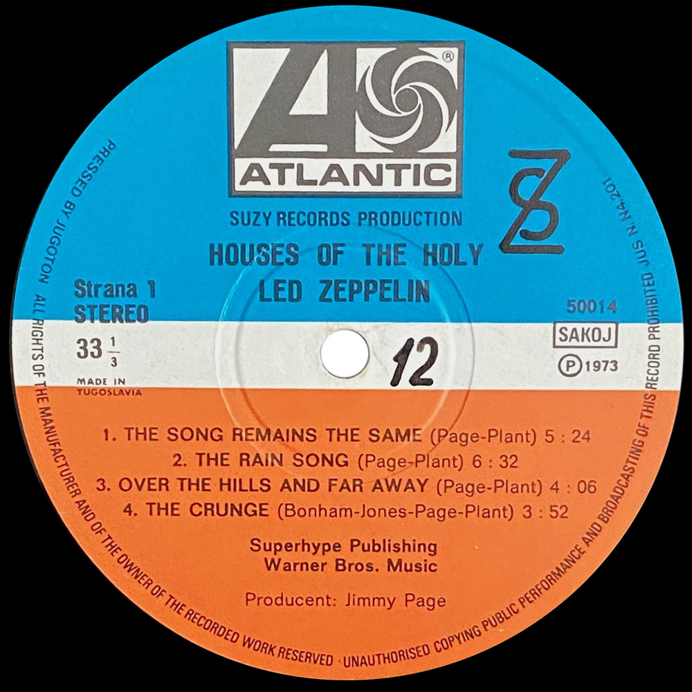 LP <br>Houses of the Holy <br>Yugoslavia (50014) #2 - Image 3